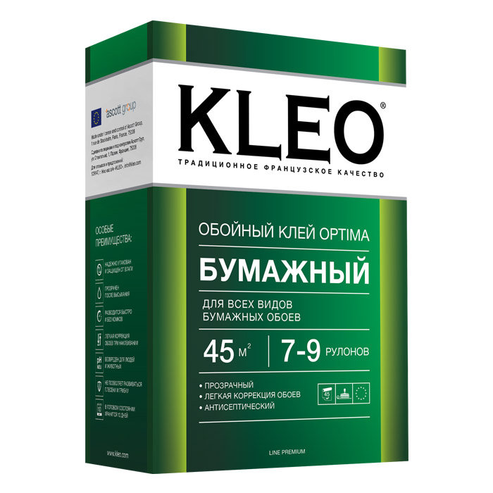 KLEO OPTIMA 7-9 Клей для любых бумажных обоев 160 гр ВЫВОД  во Владимире