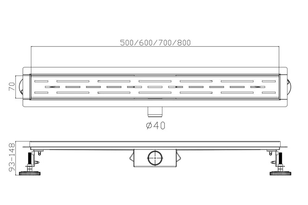 Трап HAIBA HB93700-7, черный 700 мм  во Владимире