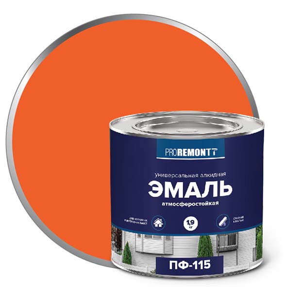 Эмаль ПФ-115 "PROREMONT"   1.9  кг оранж. 3/264  во Владимире