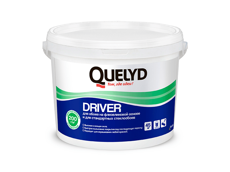 Quelyd Клей для стеклохолста и стеклообоев DRIVER, 9 кг  во Владимире