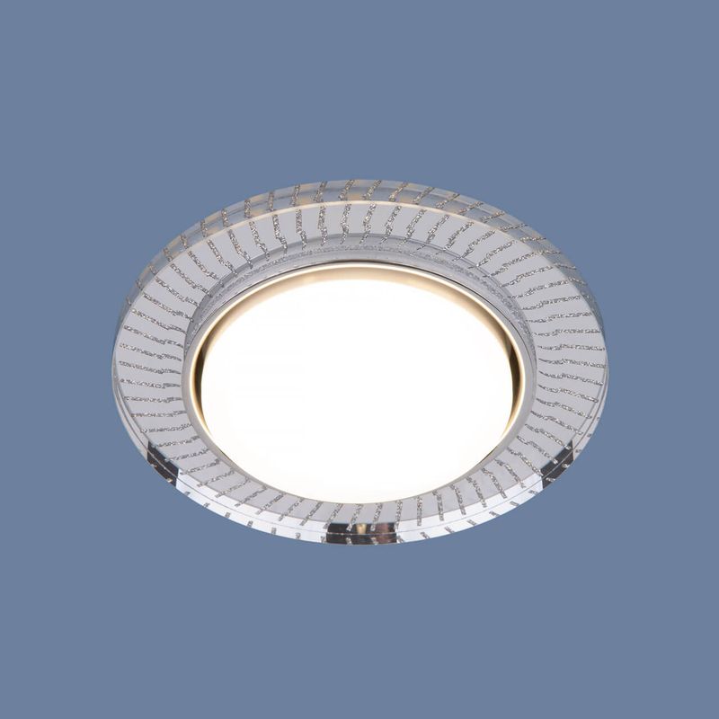 Встраиваемый точечный светильник с LED подсветкой 3033 GX53 CL/SL прозрачный/серебро  во Владимире