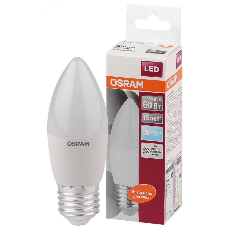 Лампа светодиодная LED 6,5Вт Е27 STAR ClassicB (замена 60Вт),тепл. бел. свет, мат. колба OSRAM 4232  во Владимире