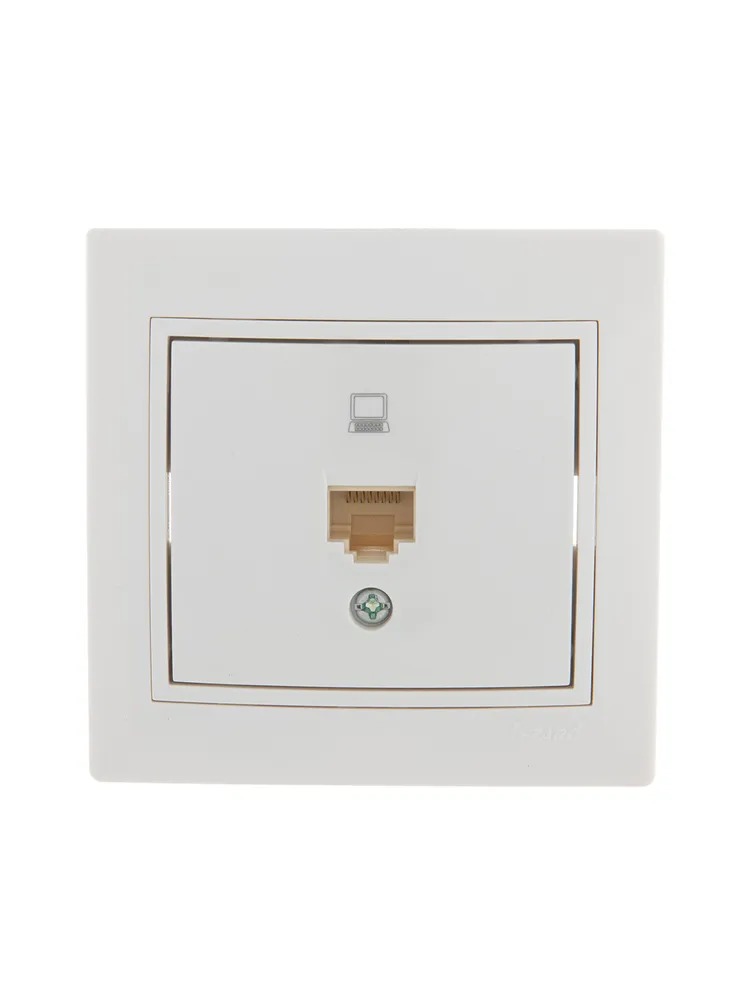 MIRA Розетка компьютерная RJ45 х 1 белая (Lezard)  во Владимире