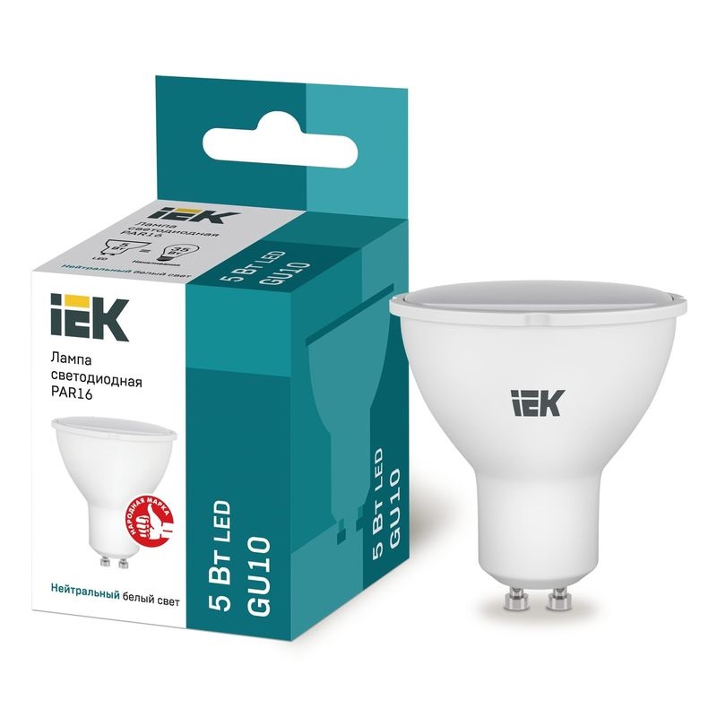 Лампа светодиодная LED 5вт 230в GU10 белый ECO (IEK)  во Владимире