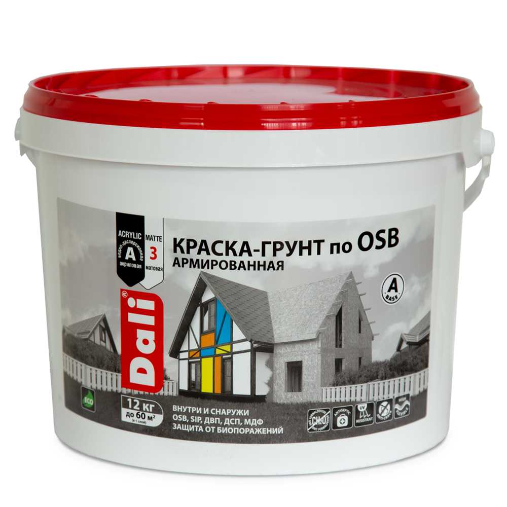 Краска-грунт по OSB армированная (база А) DALI  12 кг    1/44  во Владимире