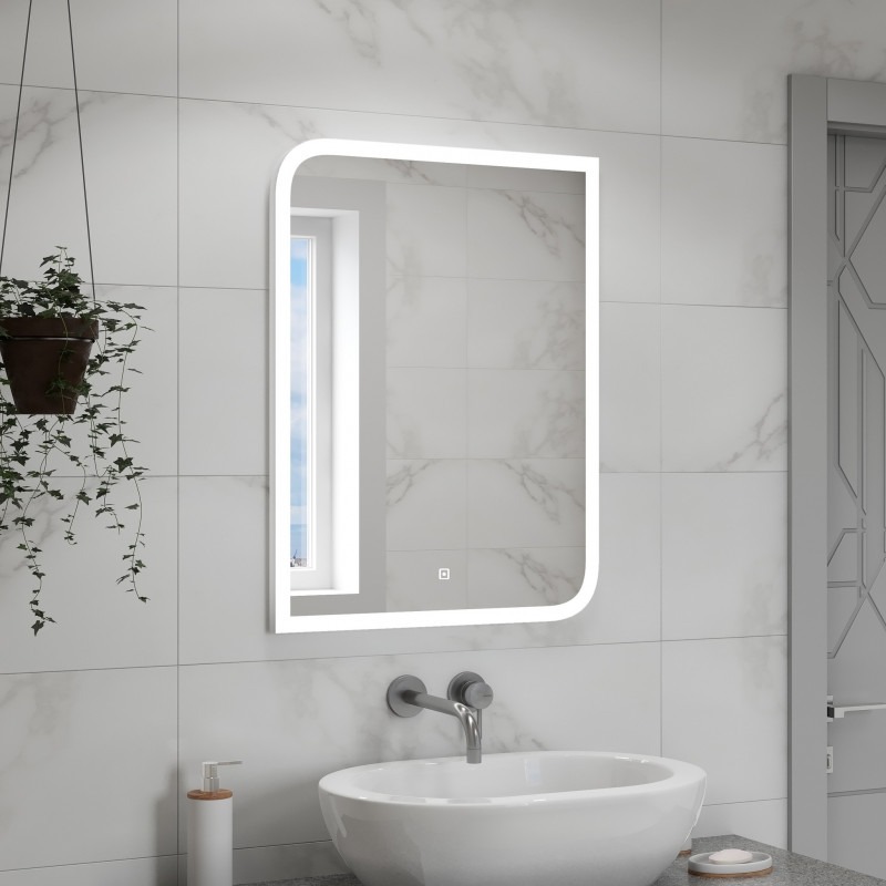 Зеркало Tivoli Led 600х800 часы, антизапотевание  во Владимире