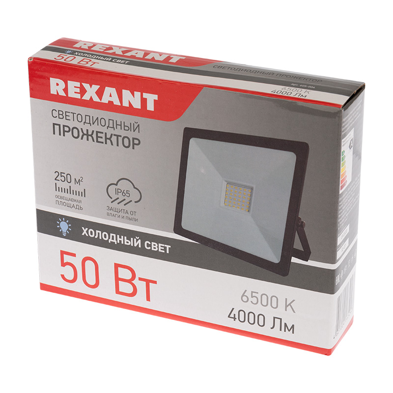 605-004 Прожектор светодиодный 50 Вт 200–260В IP65 4000 лм 6500 K холодный свет REXANT  во Владимире