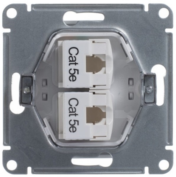 GSL000185KK Механизм розетки комп. 2-м RJ45+RJ45 белый GLOSSA  во Владимире