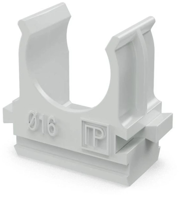 PR.02716м Крепеж-клипса для труб Полистирол д16 (10шт/1000шт уп/кор) Промрукав  во Владимире