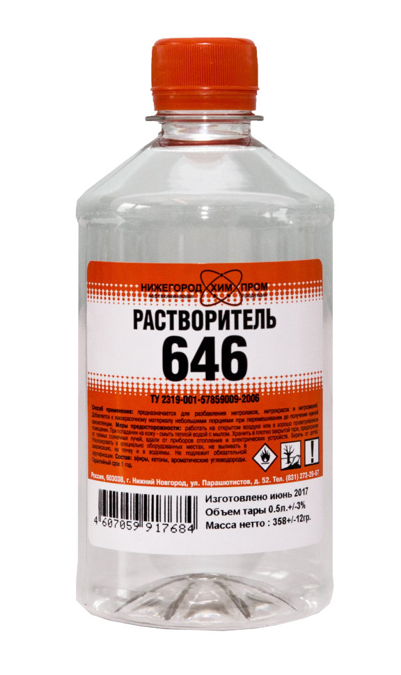 Растворитель 646 ПЭТ  1л  20/100/600  во Владимире