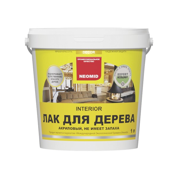 Неомид INTERIOR лак акриловый д/древесины 1 л полуматовый  /12  во Владимире