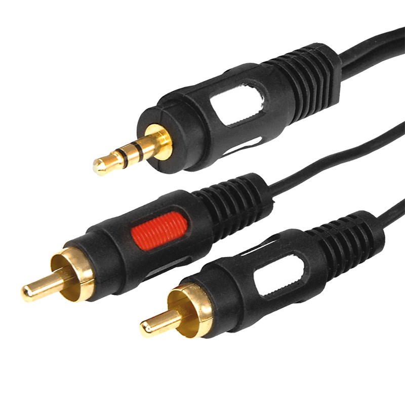 Шнур Стерео 3,5 мм - 2 RCA, длина 1,5 метра (GOLD) REXANT 17-4232   во Владимире