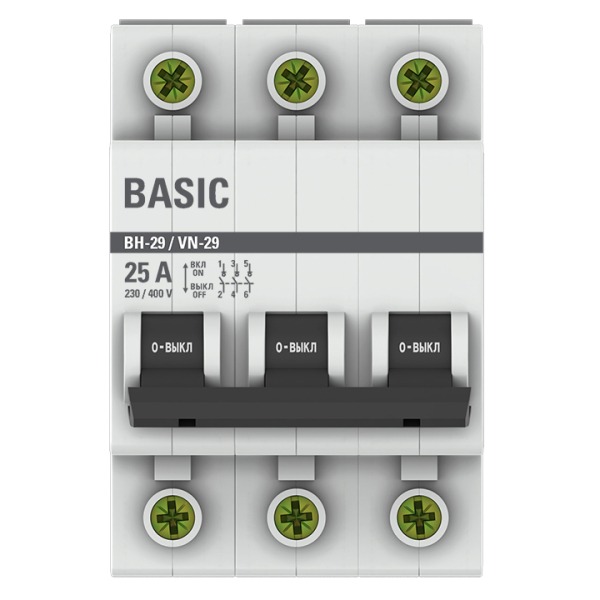Выключатель нагрузки 3P 25А ВН-29 EKF Basic  во Владимире