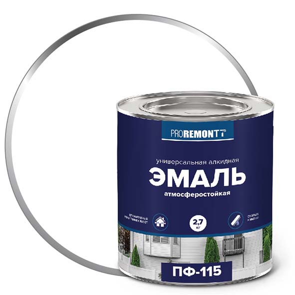 Эмаль ПФ-115 "PROREMONT"   2,7  кг бел.мат. 3/198  во Владимире