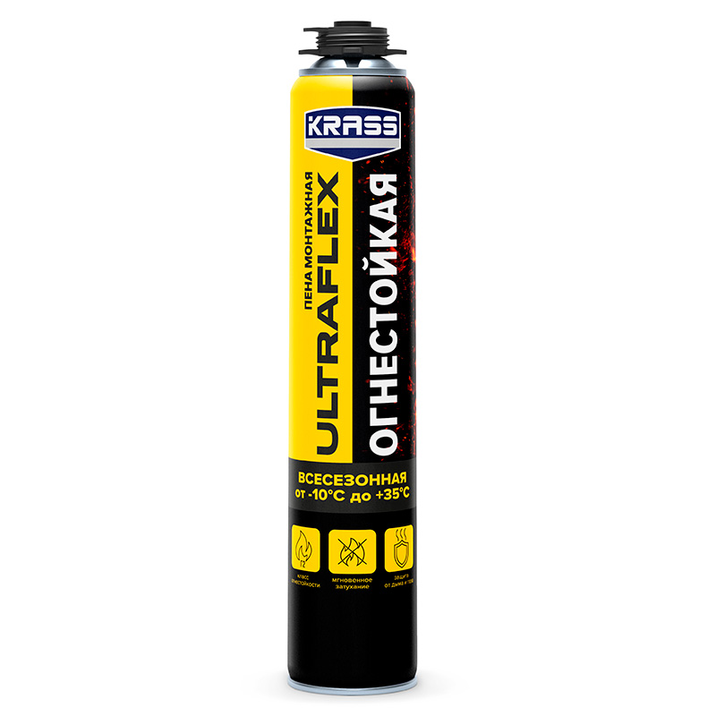 Пена огнестойкая KRASS ULTRAFLEX  пистолет. 0,7л 12/612  во Владимире