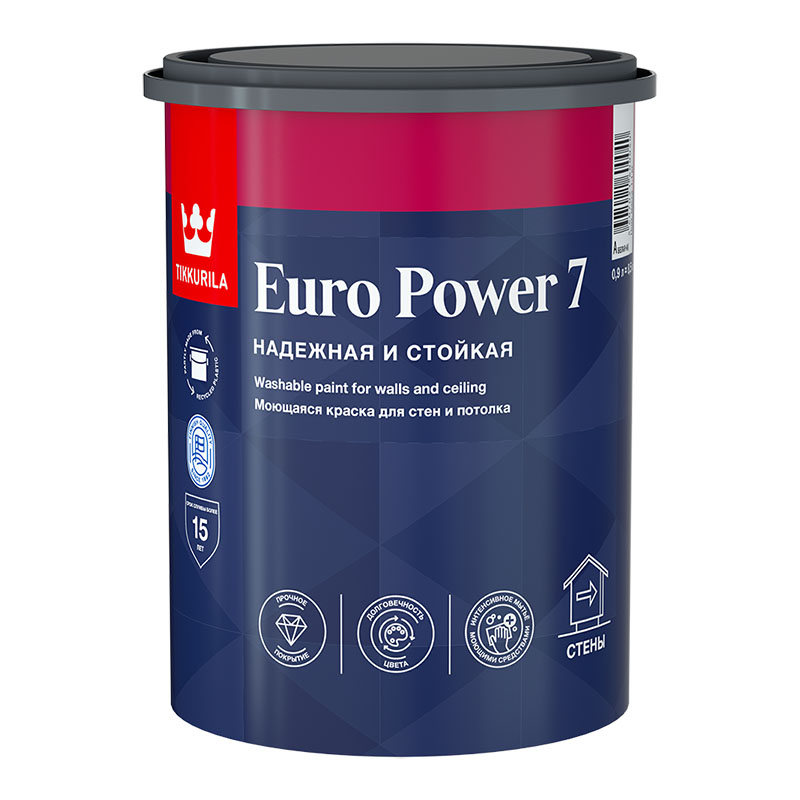 EURO POWER  7С мат.  0,9л Краска стойкая к мытью /6  во Владимире