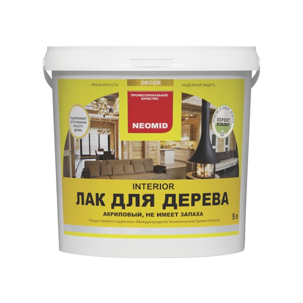 Неомид INTERIOR лак акриловый д/древесины 5 л полуматовый  /4  во Владимире