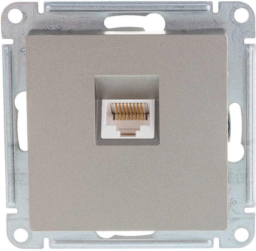 ATN000583 Розетка ATLASDESIGN компьютерная RJ45 механизм шампань  во Владимире