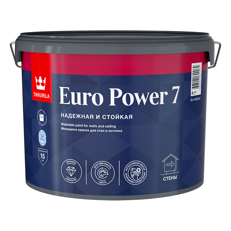 EURO POWER  7С мат. 9л Краска стойкая к мытью  во Владимире