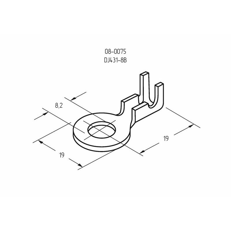 08-0075 Наконечник кольцевой REXANT, ø8.2 мм, 1.5-1.5 мм² (НК 8-1,0-1,5)  во Владимире