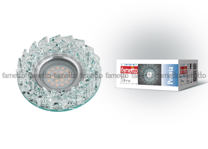 DLS-P108 GU5.3 CHROME/CLEAR Светильник декоративный встраиваемый ТМ "Fametto", серия "Peonia" ххх  во Владимире