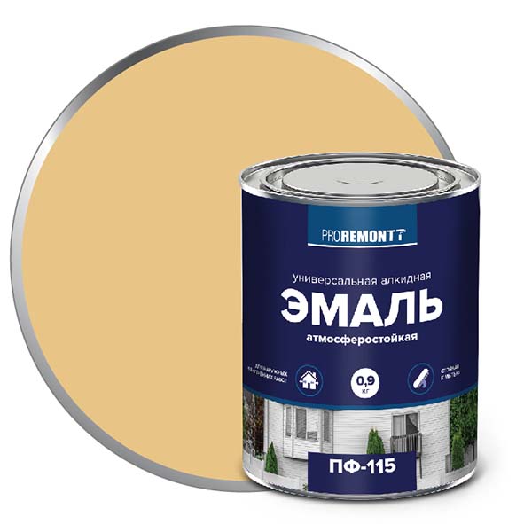 Эмаль ПФ-115 "PROREMONT"   0.9  кг бежевый 10/640  во Владимире