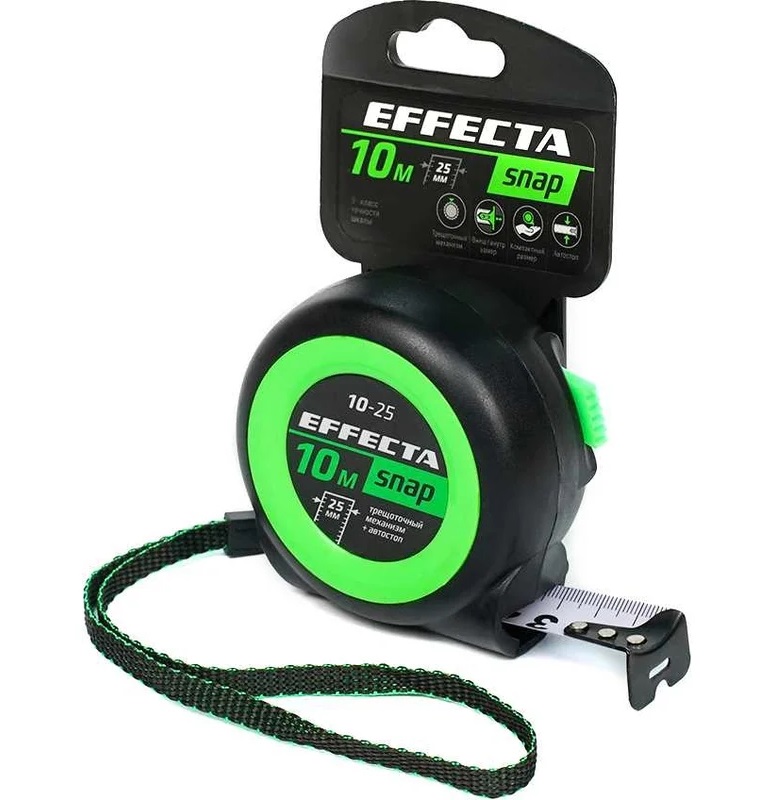 561025 Рулетка EFFECTA SNAP, автостоп,   10м / 25 мм  во Владимире