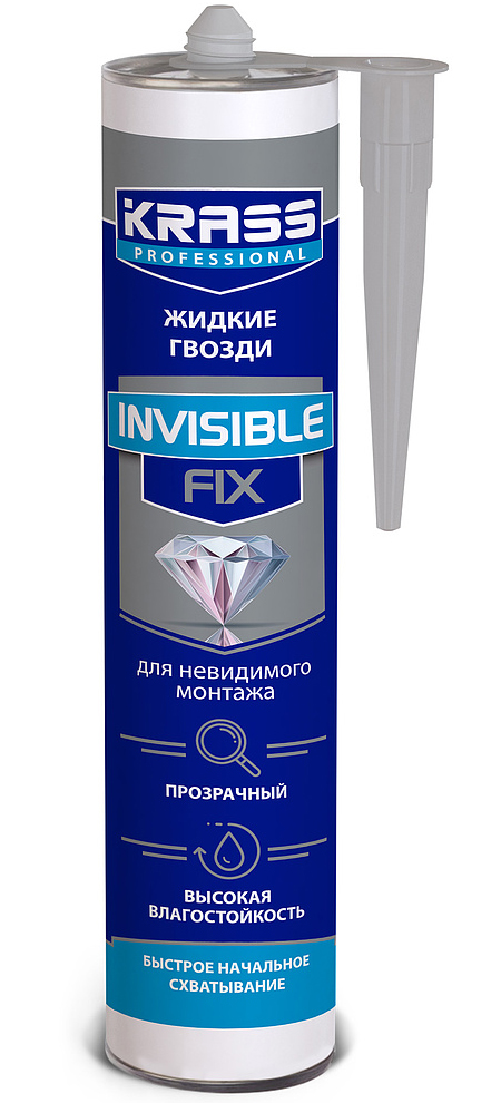 Клей KRASS ЖГ InvisibleFix д/невидимого монтажа 300 мл 12/1440  во Владимире