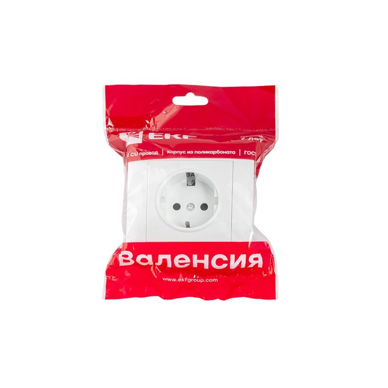 Валенсия розетка 1-местная с/з 16А белая с защ. штор. EKF PROxima EWR16-028-10	  во Владимире