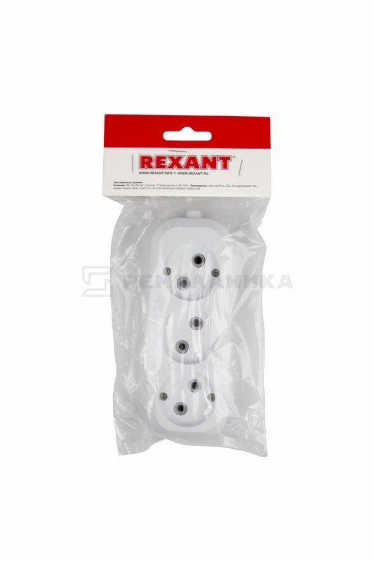 11-8703 Колодка 3 гнезда без заземления Rexant  во Владимире