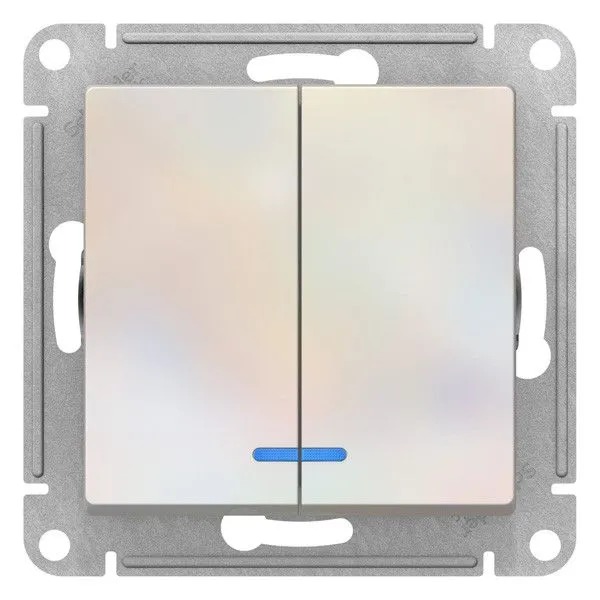 ATN000453 Механизм выключателя 2-кл. ATLAS DESIGN с подсветкой (сх.5а) 10АХ жемчуг SchE  во Владимире