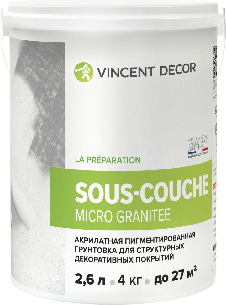 Су-Куш микро ганит Vincent Decor Грунтовка  4 кг  во Владимире