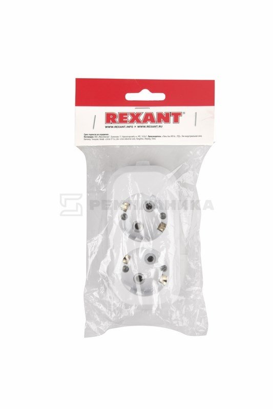 11-8702 Колодка 2 гнезда с заземлением Rexant  во Владимире