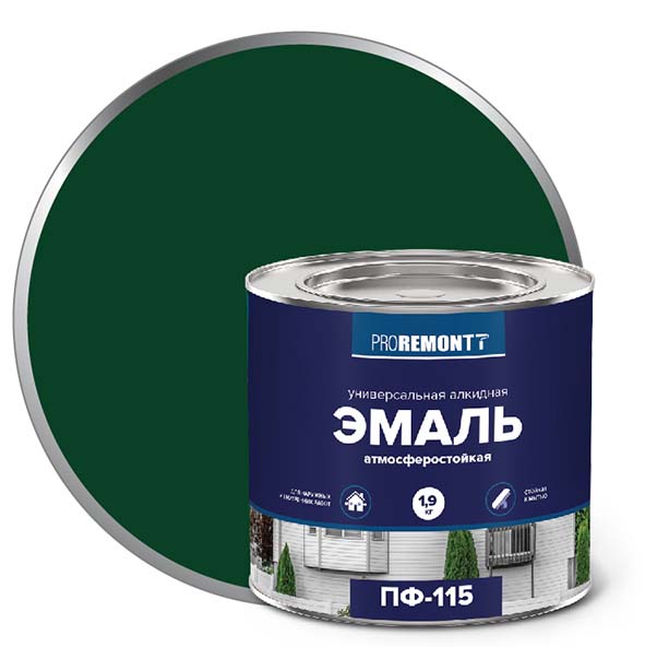 Эмаль ПФ-115 "PROREMONT"   1.9  кг зеленый 3/264  во Владимире