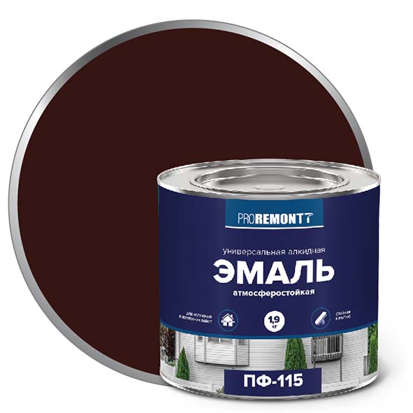 Эмаль ПФ-115 "PROREMONT"   1.9  кг шокол.-коричневый 3/264  во Владимире