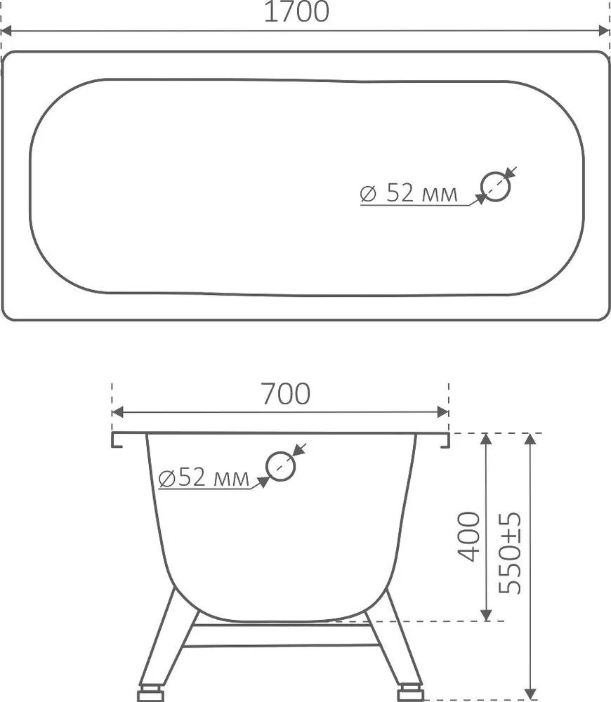Ванна сталь.ANTIKA 170х70х40 (бел.орхидея) с опорн.подст. ОР-01200  во Владимире