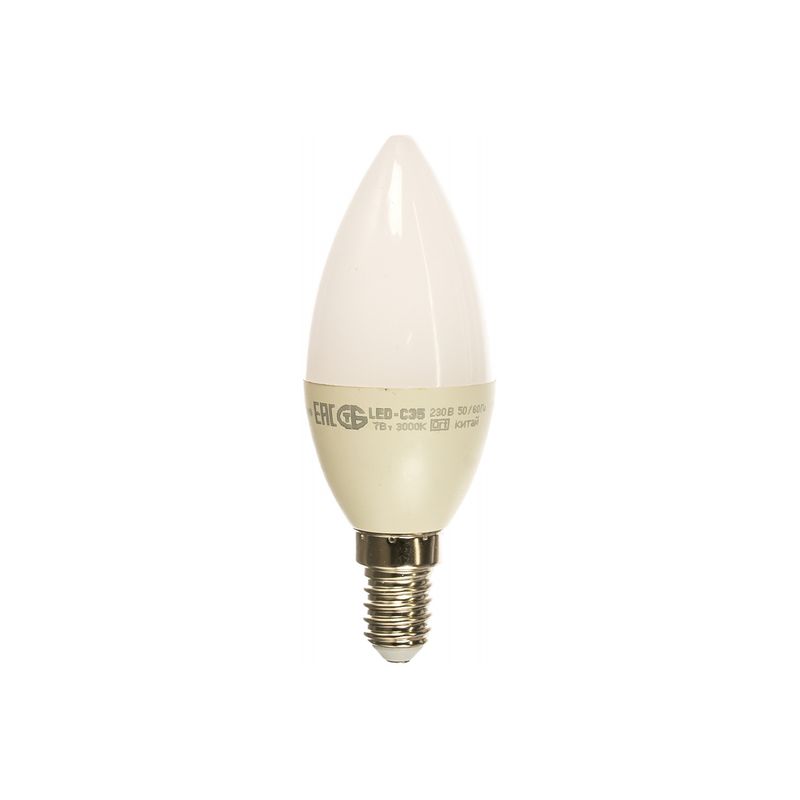 Лампа светодиодная LED 7вт Е14 тепло-белый матовая свеча ECO 5028  во Владимире