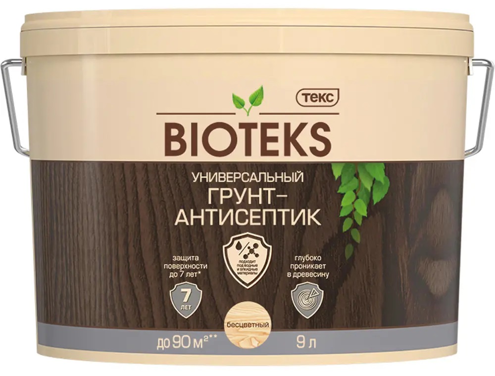 Универсальный Грунт-Антисептик BIOTEKS бесцветный 9 л  во Владимире