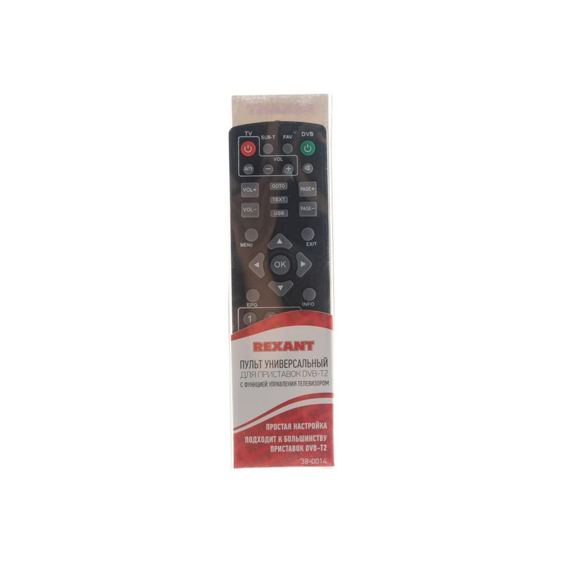 38-0014 Пульт универсальный для DVB-T2 с функцией управления телевизором (RX-DVB-014) REXANT		  во Владимире