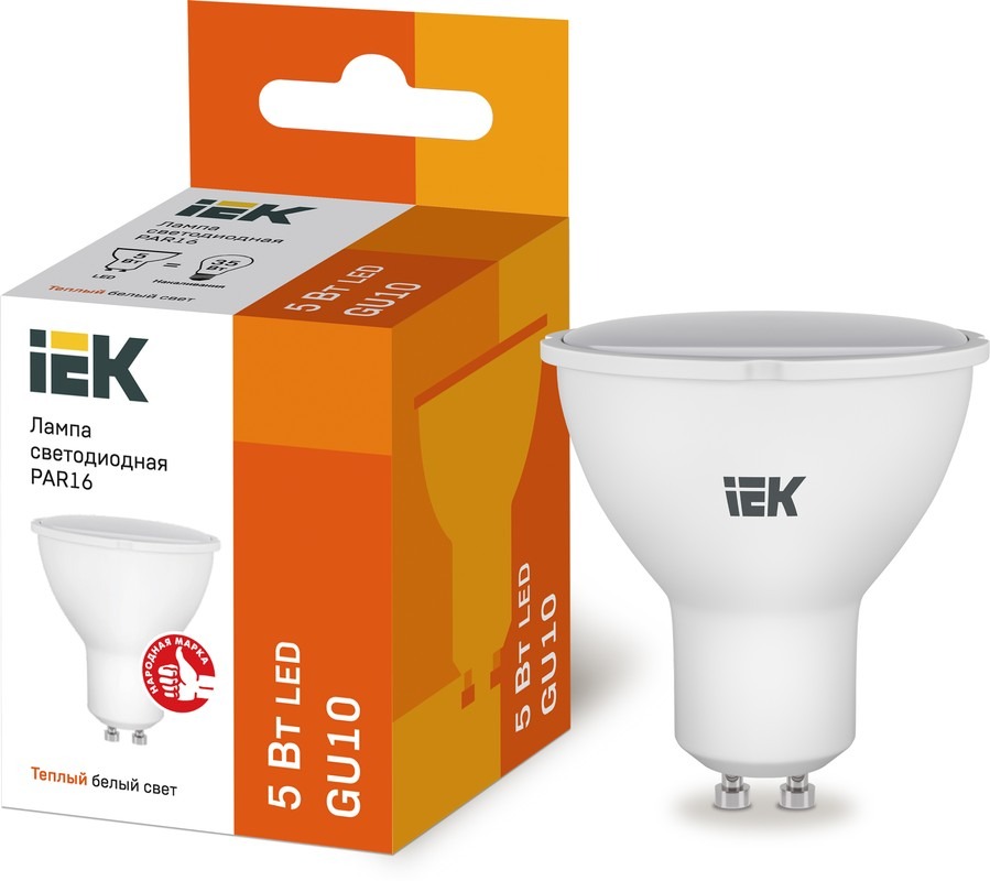 Лампа светодиодная LED 5вт 230в GU10 тепло-белый ECO (IEK)  во Владимире