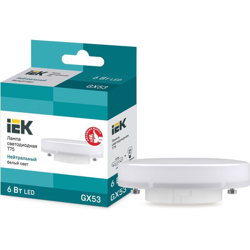Лампа светодиодная LED 6вт GX53 белый таблетка ECO IEK 5530  во Владимире