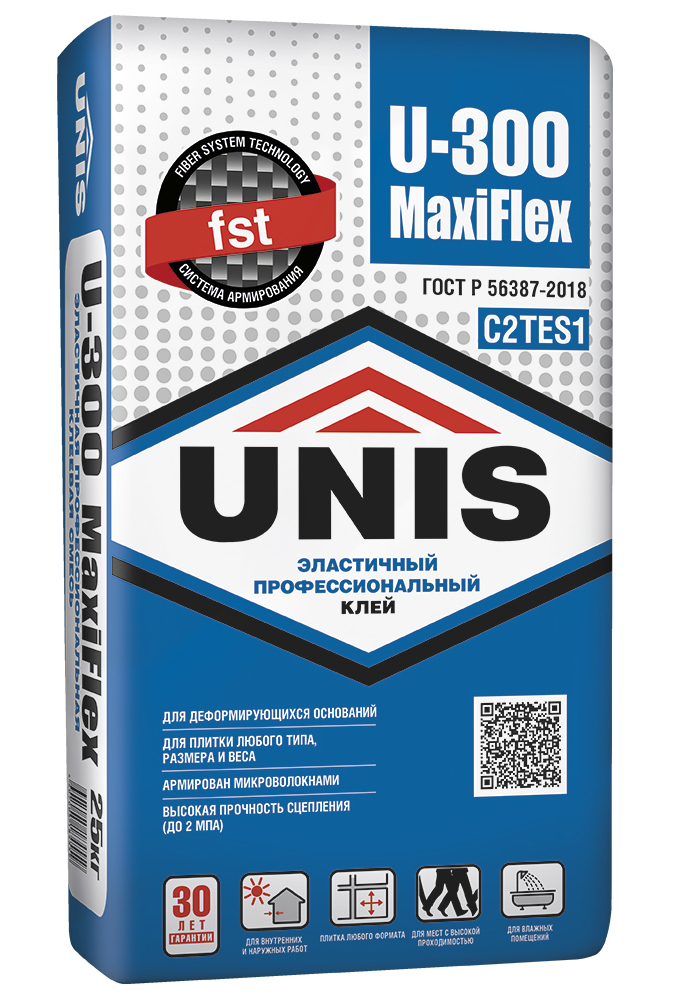 ЮНИС U-300 MaxiFlex клей плиточный 25 кг (класс С2 ТЕ S1)  во Владимире