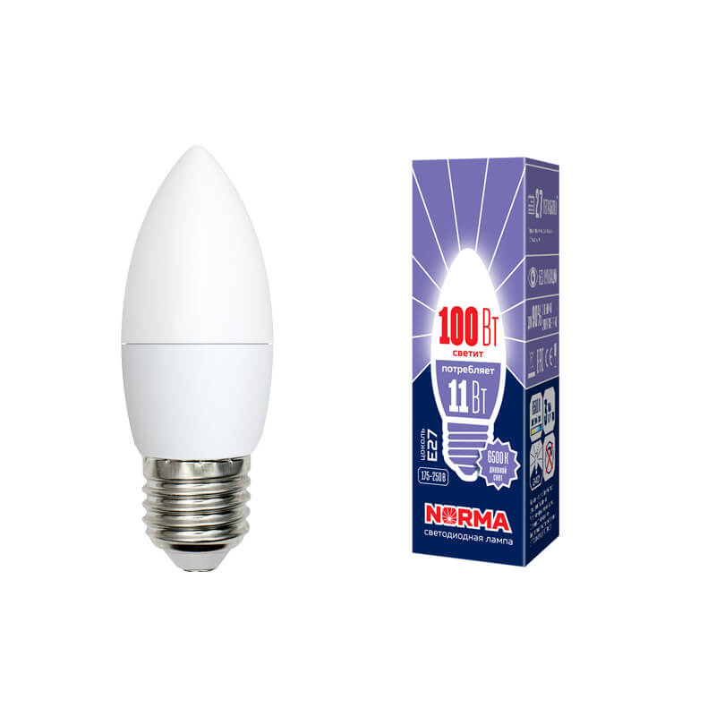 UL-00003813 Лампа светодиодная свеча",мат.Серия Norma 6500K LED-C37-11W/DW/E27/FR/NR 7682  во Владимире