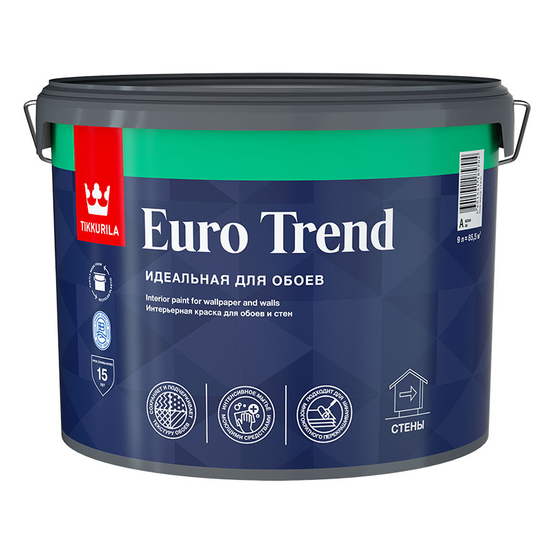 EURO TREND А  мат. 9л Краска д/обоев и стен  во Владимире