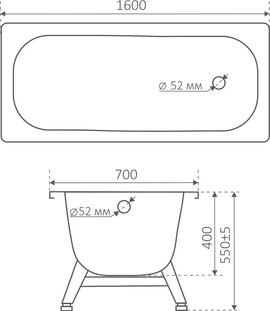 Ванна сталь.ANTIKA 160х70х40 (бел.орхидея) с опорн.подст. ОР-61200  во Владимире